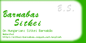 barnabas sitkei business card