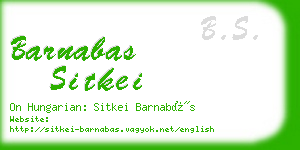 barnabas sitkei business card